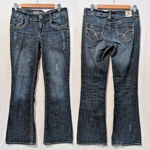 Vintage Y2K Hydraulic Jeans Metro Low Rise Flare Denim Distressed Size 11/12